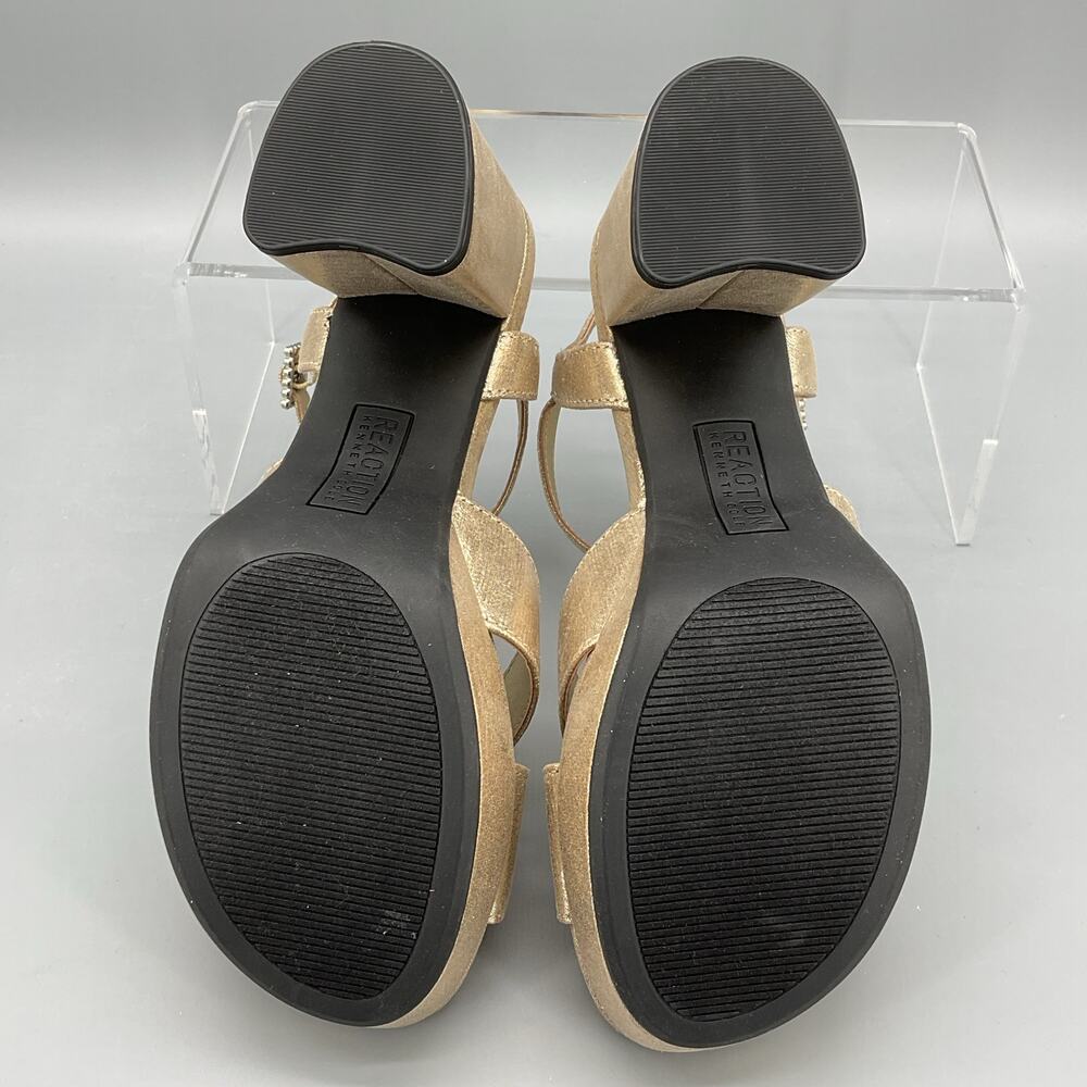 NEW Reaction Kenneth Cole Women’s Reeva Platform Sandals Gold Size 7M - Picture 8 of 10